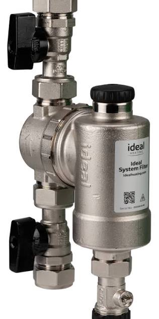 Ideal System Filter with isolation valves on copper pipework